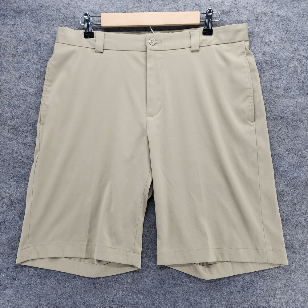 Slazenger Golf Shorts Mens 34 Khaki Chino Mid Rise